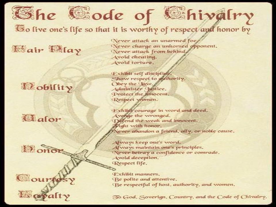 ten commandments of chivalry code